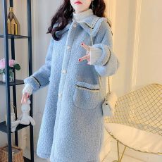 批发秋冬季加厚新款2026韩版中长款羊羔毛外套女百搭小个子呢子大衣潮
