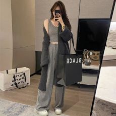 批发大码胖妹妹设计感外穿加厚中长款针织开衫毛衣女<b class='q'>秋</b>冬宽松外套