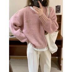 批发日系复古<b class='q'>可爱</b>软糯麻花毛衣女秋冬慵懒风宽松套头外穿加厚针织上衣