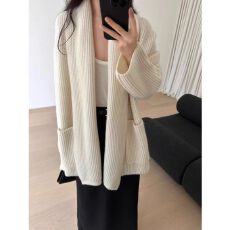 批发气质感中长款毛衣外套女秋冬加厚<b class='q'>宽松</b>慵懒显瘦<b class='q'>针织衫</b>外穿上衣