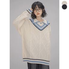 批发学院风polo领毛衣女秋冬新款冬季<b class='q'>宽松</b>韩系温柔风<b class='q'>针织衫</b>上衣潮