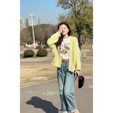 批发新款别致绝美奶呼呼上衣法式百搭<b class='q'>宽松</b>针织开衫毛衣外套女初春