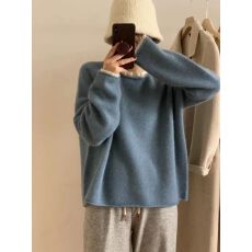 批发韩国东大门冬季新款甜美圆领软糯蕾丝边打底<b class='q'>针织衫</b>女长袖<b class='q'>宽松</b>毛衣