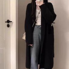 批发新款毛衣女慵懒温柔上衣针织开衫长款冬季高级感外套