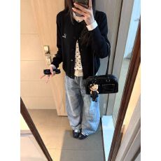 批发美式复古拼接假两件纽扣针织开衫<b class='q'>女</b>秋冬外穿毛衣显瘦修身设计外套