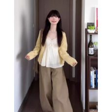 批发韩系氛围感早秋季穿搭<b class='q'>女</b>装法式显瘦上衣甜美针织开衫外搭毛衣外套