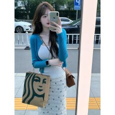 批发早春辣妹针织吊带开衫春<b class='q'>女</b>早春季内搭外套韩系穿搭短款两件套