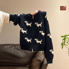 批发绵<b class='q'>羊绒</b>毛衣女装秋冬新款拉链<b class='q'>开衫</b>外套提花圆领保暖针织衫