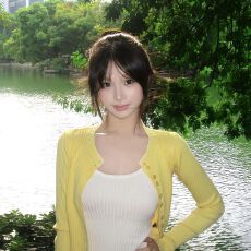 批发新款韩版活力黄开衫简约白色吊带背心两件套