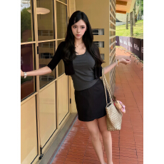 批发【260克人棉1*1莫代尔】韩系辣妹风挂脖<b class='q'>背心</b>女开衫夏季新修身上衣