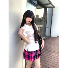 批发【230克40支1*1精梳紧密95棉】jk收腰POLO<b class='q'>短袖</b><b class='q'>衬衫</b><b class='q'>女</b>制服t恤上衣