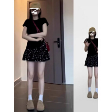 批发小个子黑色高腰碎花<b class='q'>半身裙</b>女大码胖mm夏季显瘦甜美蛋糕裙a字短裙