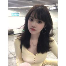 批发【260克人棉2*2<b class='q'>莫代尔</b>】奶油黄V领长袖t恤女秋冬时尚纽扣显瘦上衣
