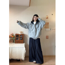 批发连帽<b class='q'>卫衣</b>外套2025秋季新款韩系chic慵懒风松弛感宽松<b class='q'>开衫</b>女