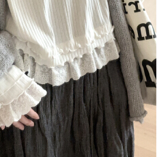 批发官图实价29人棉63涤8氨纶坑条正肩<b class='q'>蕾丝</b>花边下摆内搭<b class='q'>打底衫</b>长袖