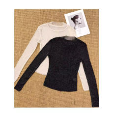 批发官图实价亮闪闪网纱<b class='q'>打底衫</b>女春装2026<b class='q'>新款</b>长袖t恤内搭修身上衣