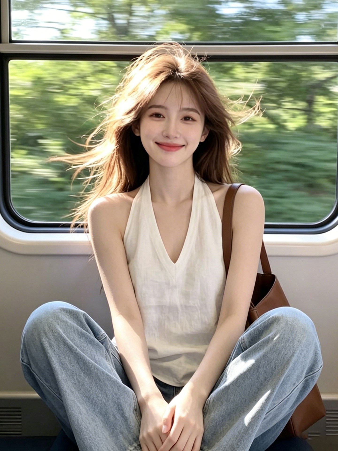 경관 그림 정가 핫걸 화이트 V넥 행침 목 캐미솔 여름 아름다움 뒤로 표지 대리인 우유 외출용 민소매 맨위