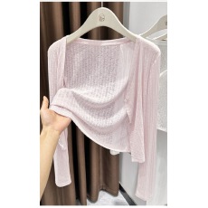 批发粉色冰丝花纱针织防晒开<b class='q'>衫</b>女夏吊带裙外搭披肩外套薄镂空<b class='q'>空调</b>罩<b class='q'>衫</b>