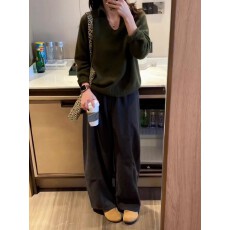 批发复古绿色毛衣女秋冬季内搭打底衫2025新款慵懒高级感<b class='q'>宽松</b>针织<b class='q'>上衣</b>