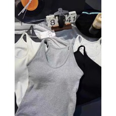 批发妃子纪2703<b class='q'>工字</b>型美背女春夏薄款螺纹棉一体式背心带胸垫吊带内搭
