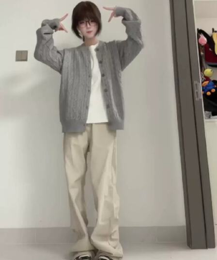 한 부서 레트로 꽈배기 니트 오픈 가디건 스웨터 여자 봄 가을 새로운 루즈핏 느긋한 슬림해 보이는 다용도 맨위 재킷