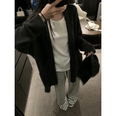 批发<b class='q'>中长款</b>宽松外穿高级感慵懒风软糯针织开衫毛衣外套女秋季2026新款