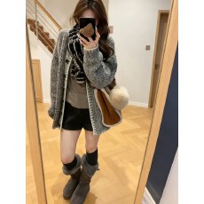 批发复古廓形棒针混色松弛毛衣<b class='q'>外套</b>秋冬女装新款慵风<b class='q'>显瘦</b>上衣