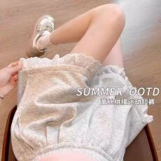 批发【立体腰头 纯棉华棉 浙江货】夏季蕾丝边<b class='q'>运动</b>短裤
