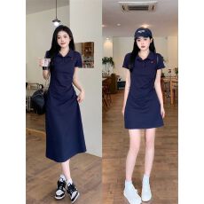 批发40支棉1*1高弹 夏季小个子撞色刺绣短款减龄辣妹<b class='q'>连衣裙</b>