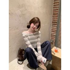 雪花麻165克-白色露肩长袖女夏季款蕾丝拼接防晒T恤外穿显瘦上衣