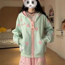 批发薄款/加绒 原版大拉链+刺绣 后包领华棉复合卫衣女
