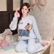 批发加厚保暖半边<b class='q'>绒</b><b class='q'>睡衣</b>冬季女款2026新款秋冬<b class='q'>珊瑚</b><b class='q'>绒</b>可外穿家居服套装