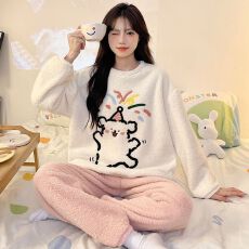 批发加厚保暖半边<b class='q'>绒</b><b class='q'>睡衣</b>冬季女款2026新款秋冬<b class='q'>珊瑚</b><b class='q'>绒</b>可外穿家居服套装