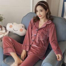 批发睡衣女冬季金丝绒韩版学生保暖加厚女士秋冬天两件套装<b class='q'>大码</b>家居服