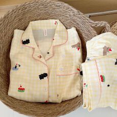 批发春秋季双长云朵棉睡衣女可爱甜美长袖长裤少女高级感家居服套装