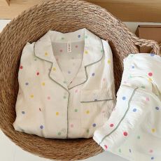 批发春秋季双长云朵棉睡衣女可爱甜美长袖长裤少女高级感家居服套装