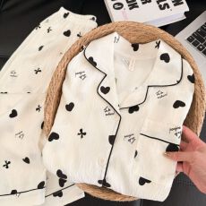 批发春秋季双长云朵棉睡衣女可爱甜美长袖长裤少女高级感家居服套装