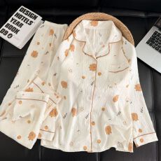 批发春秋季双长云朵棉睡衣女可爱甜美长袖长裤少女高级感家居服套装