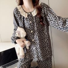 批发实拍2026新款大量现货春秋季高密仿<b class='q'>棉</b>开衫长袖花边<b class='q'>睡衣</b>家居服