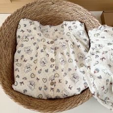 批发春秋季云朵<b class='q'>棉</b>圆领花边<b class='q'>睡衣</b>女网红少女卡通长袖高级感家居服套装