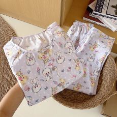 批发春秋季云朵<b class='q'>棉</b>圆领花边<b class='q'>睡衣</b>女网红少女卡通长袖高级感家居服套装