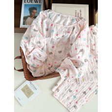 批发春秋季万年格云朵<b class='q'>棉</b>卡通兔子kitty<b class='q'>睡衣</b>女圆领长袖长裤家居服套装