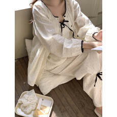 批发实拍 26早春韩系ins纯棉甜美波点家居服<b class='q'>睡衣</b><b class='q'>三件套</b>