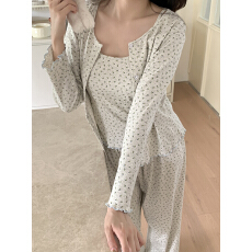 批发实拍实价26早春新款INS碎花纯棉针织居家<b class='q'>睡衣</b><b class='q'>三件套</b>