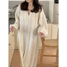 批发实拍实价 26款早<b class='q'>春</b>新品纯棉纱碎花宽松大码韩系居家睡裙连衣裙