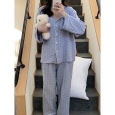 批发实拍实价韩系小<b class='q'>碎花</b>双层棉纱全棉家居服睡衣套装