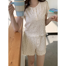 批发实拍实价 韩系小花短袖短裤BN风<b class='q'>全棉</b>家居服<b class='q'>睡衣</b>套装