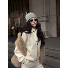 批发实拍实价 miu系立领运动套装高腰休闲裤宽松百搭时尚加绒卫衣套装