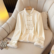 批发实拍2026春装新款打底衫新中式国风气质显瘦上衣立领斜襟针织提花