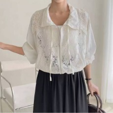 批发2025<b class='q'>韩国</b>东大门秋季女装新款撞色翻领甜美蕾丝插袋拉链百搭外套